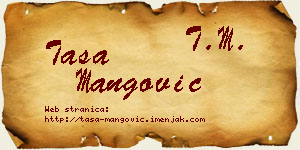 Tasa Mangović vizit kartica